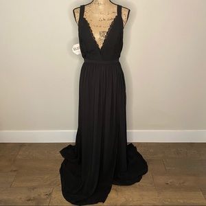 Black formal maxi dress by Fame and Partners